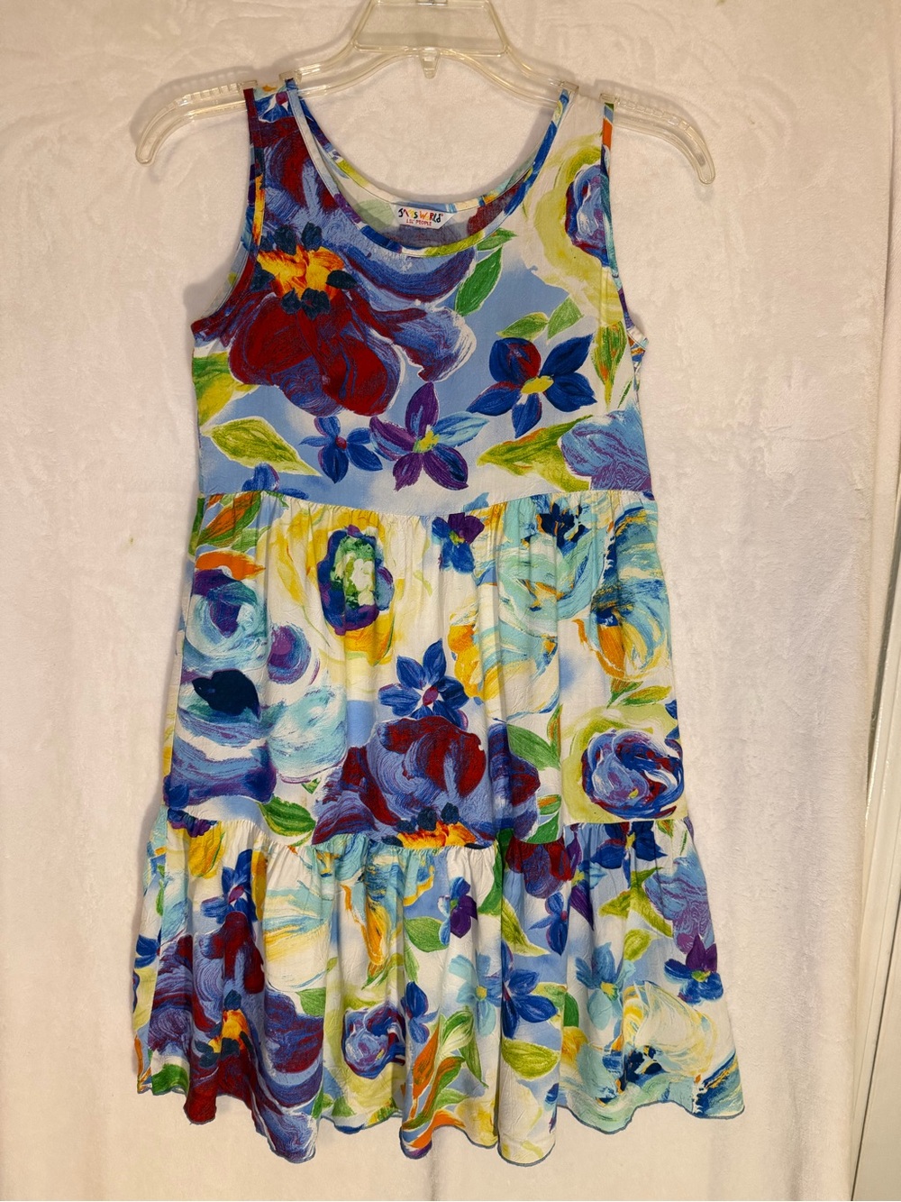 Vintage Jams World "Lil People" Moonlight Bliss Floral Tiered Dress– Size Large